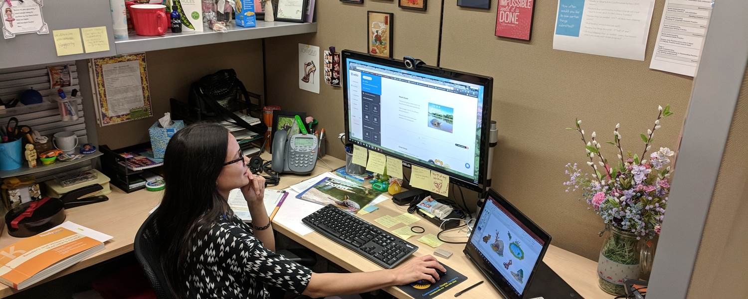 Sarah Christman is a K-2 English Language Arts course designer at CCA. This year, she is creating lessons that will be part of edio, CCA's new learning management system, that will go into effect next school year.